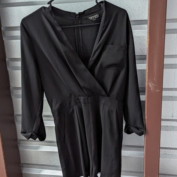 Top Shop Size 6 Black Crepe Romper - Picture 2 of 11